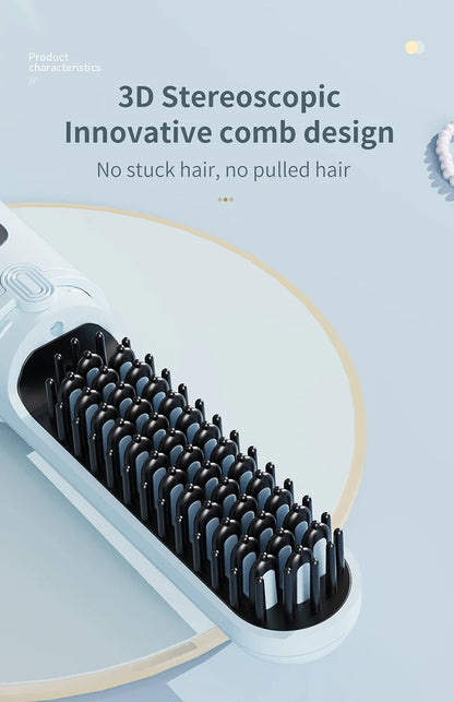 Portable Wireless Hair Straightener with Negative Ion Technology - Smarsty