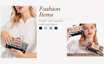 Women Wallet Leather Large Capacity Handbag Long Purse 10-card slots and clips Zero SY5025