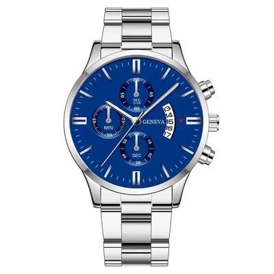 Luxury Black Stainless Steel Men's Watch with Calendar Feature - Smarsty