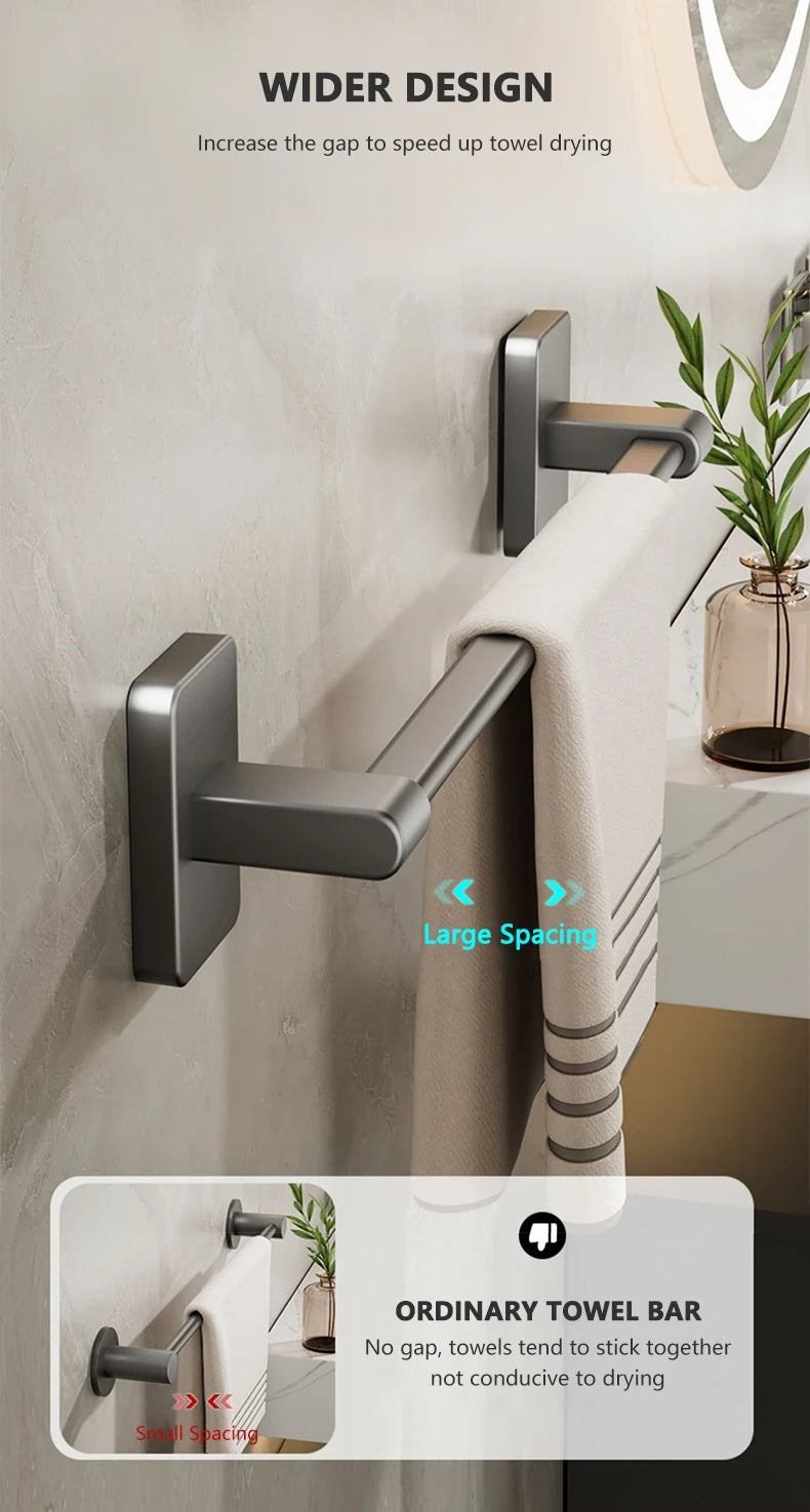 Non Perforated Suction Cup Towel Rack for Bathroom Storage - Smarsty
