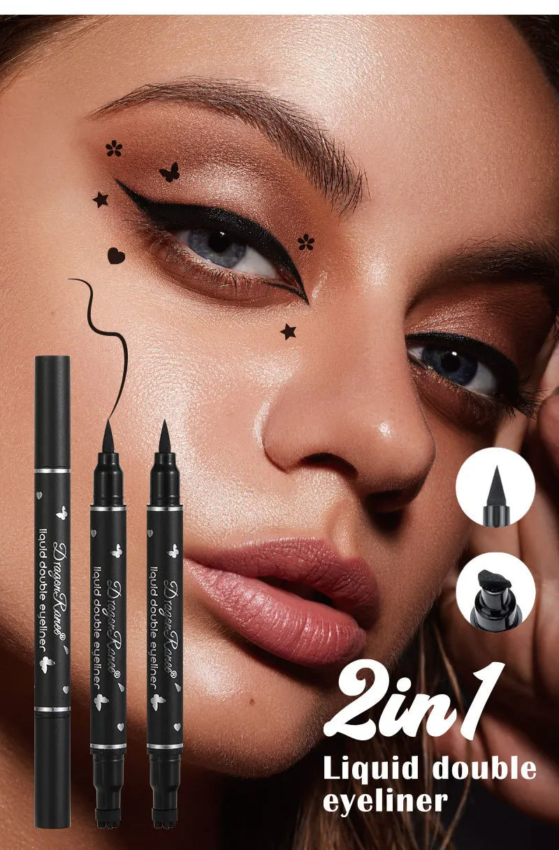 Dragon Ranee Waterproof Double Head Eyeliner for Easy Application - Smarsty