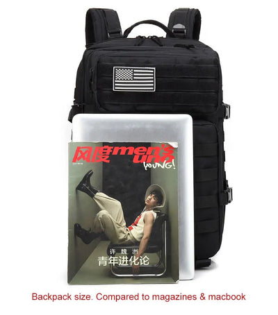 50L Tactical Backpack Men's Travel Large Capacity Rucksacks Men Waterproof Outdoor Sports Multi-functional Bags - Smarsty