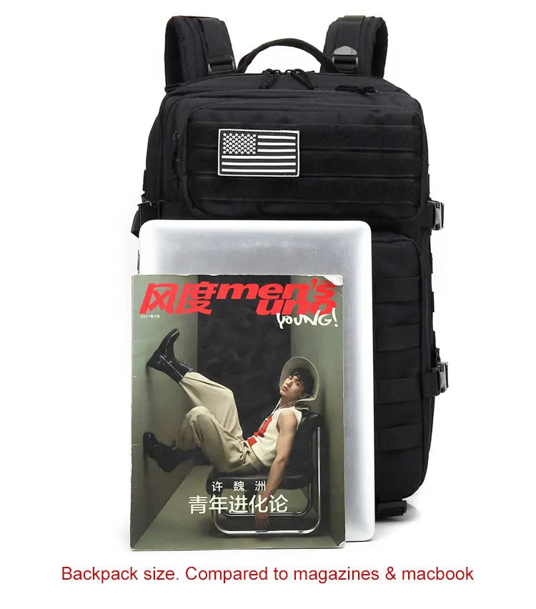 50L Tactical Backpack Men's Travel Large Capacity Rucksacks Men Waterproof Outdoor Sports Multi-functional Bags - Smarsty