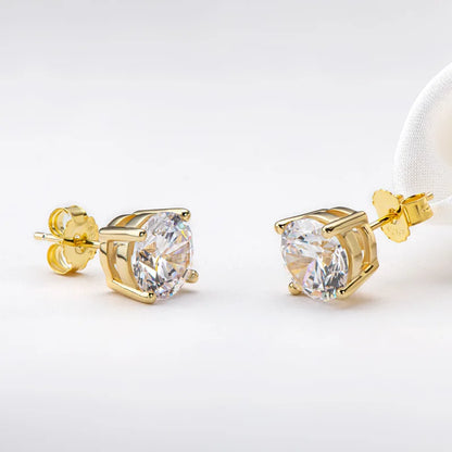 Moissanite Studs 0.5 To 2Ct Sterling Silver Screw Back - Smarsty