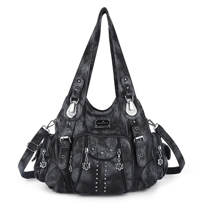 Angelkiss PU Leather Women Shoulder Bag Zipper Closure - Smarsty