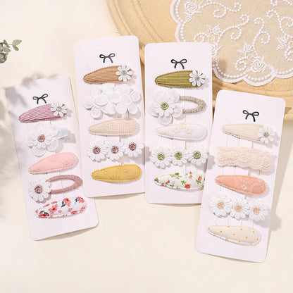 5Pcs Floral Hair Clips Set for Girls - Smarsty
