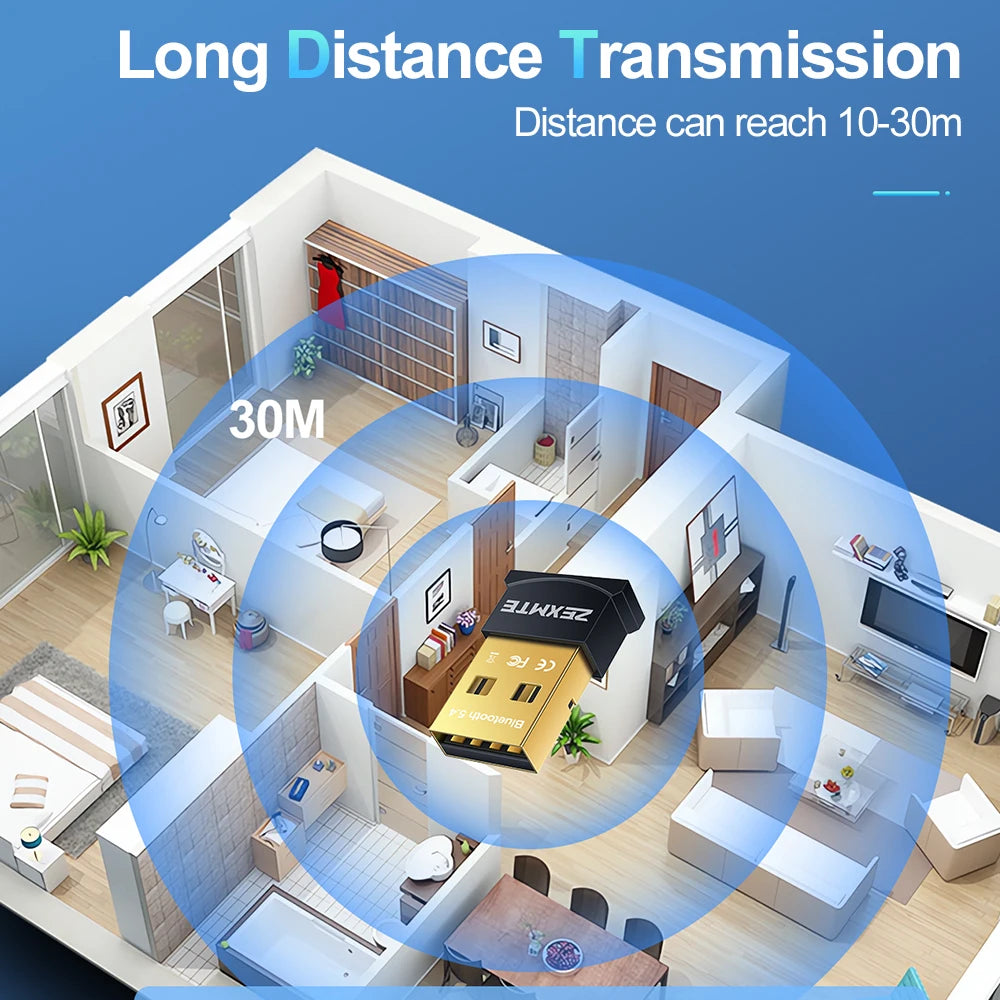 USB Wireless Bluetooth Adapter Bluetooth 5.4 USB Transmitt for PC Dongle Adaptador Wireless Mouse Keyborad Music Audio Receiver