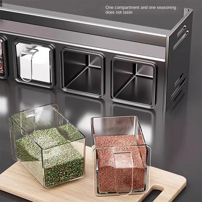 Stainless Steel Kitchen Spice Rack Wall-Mounted Multi-Functional Spice Rack Box Jar Kitchen Storage Home Organizador De Cocina