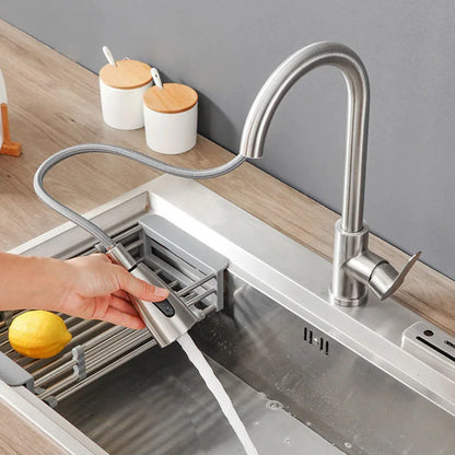 304 Chrome Kitchen Faucet with Pull-Out Spray Feature - Smarsty