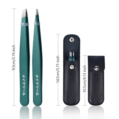 Colorful Stainless Steel Eyebrow Tweezers Set for Precision Hair Removal - Smarsty