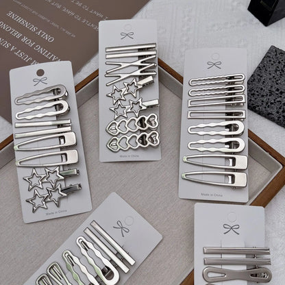 Silver Metal Duckbill Hair Clips for Stylish Women - Smarsty