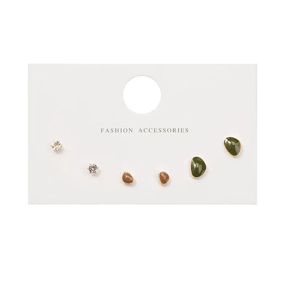 4 Pair Silver Heart Stud Earrings Set Cute Gift Everyday - Smarsty