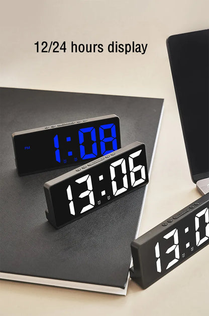Large Number LED Alarm Clock with Color Nightlight - Smarsty