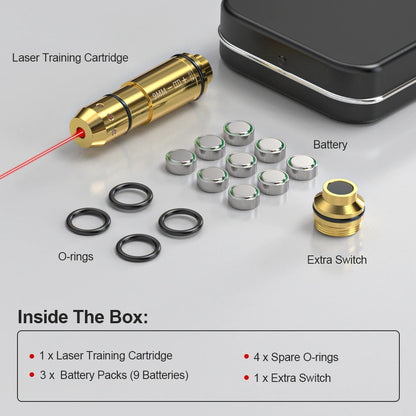 9mm Red Dot Laser Training Cartridge Dry Fire Tactical Bullet Trainer for Pistol Marksmanship