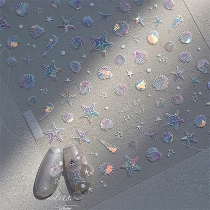 Summer Beach Nail Art Stickers with Ocean Designs - Smarsty