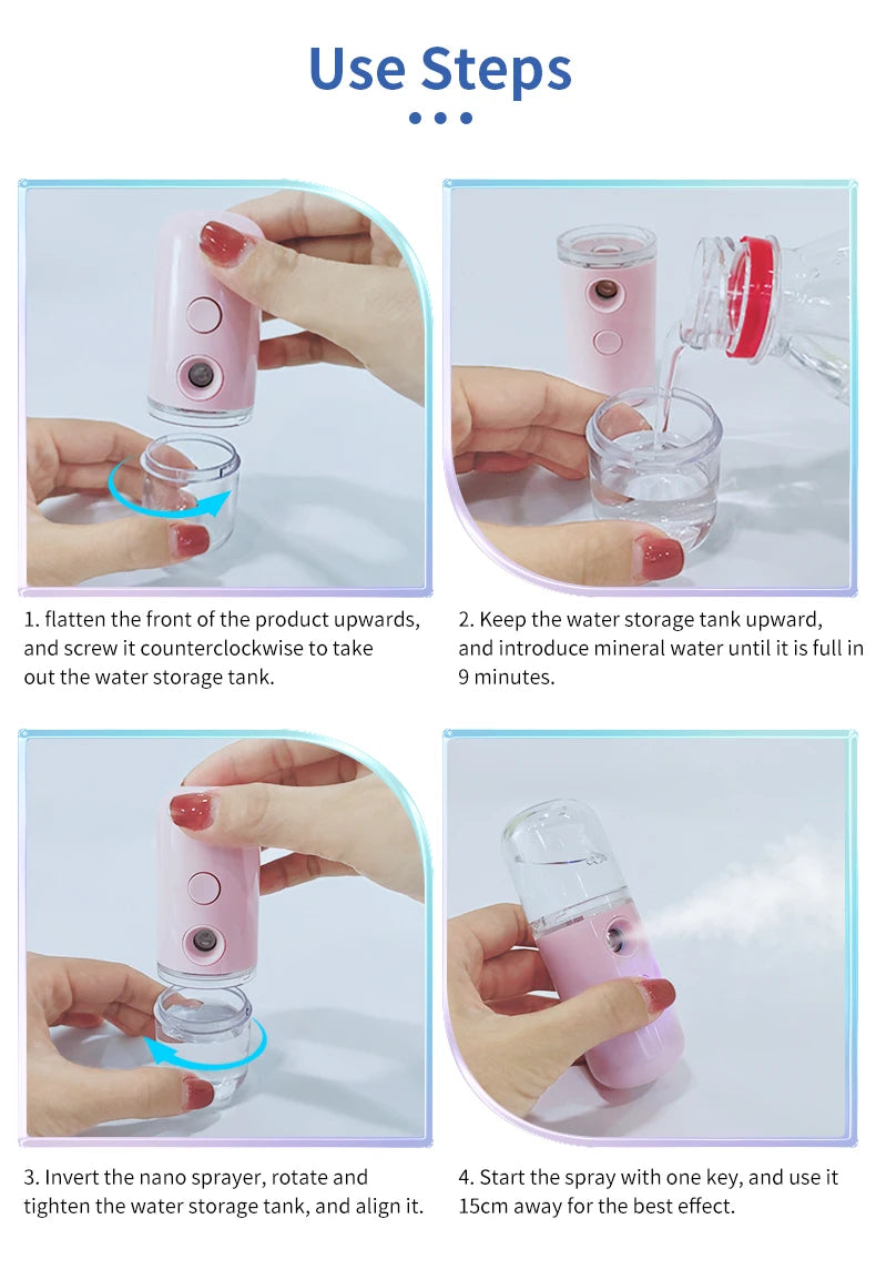 Portable Rechargeable Mini Facial Steamer for Hydration - Smarsty