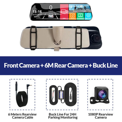 Dual 1080P Car DVR Touch Screen Rearview Night Vision - Smarsty