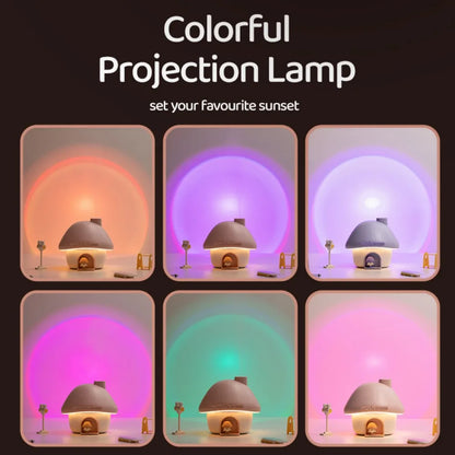 Cartoon Air Humidifier 300ml Mini Essential Oil Aroma Diffusers Colorful Lighting Cute Mushroom House Home Ultrasonic Humidifier - Smarsty