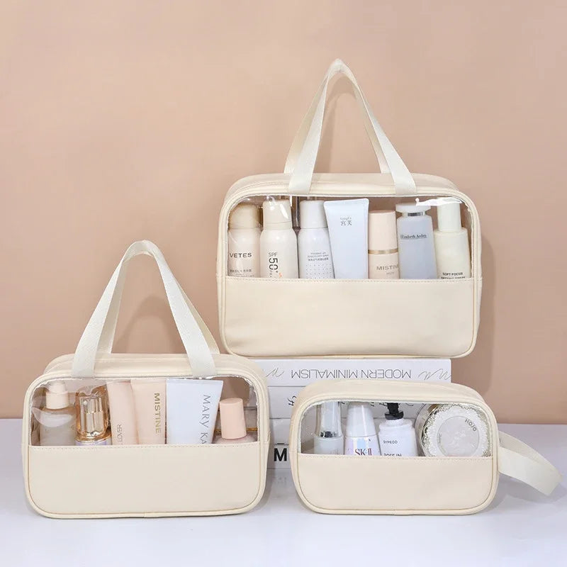 Portable Travel cosmetic bag Women Transparent Makeup Bag Large-Capacity Bath Wash Bags Multifunction Waterproof Storage Case - Smarsty