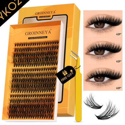 GROINNEYA DIY Fluffy Lash Clusters Kit for Volume - Smarsty