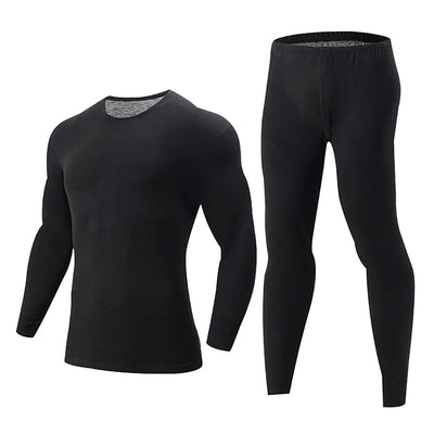 2/4 Pcs Men's Solid Color Simple Autumn And Winter Thermal Underwear Comfortable And Casual Bottoming Underwear Teenagers Pajama - Smarsty