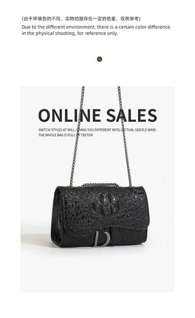 Luxurious Women's Sequined Crossbody Handbag With Chains - Smarsty