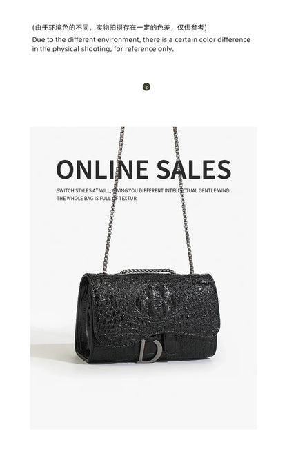 Luxurious Women's Sequined Crossbody Handbag With Chains - Smarsty