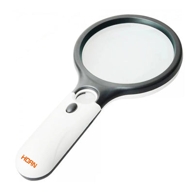 White Magnifying Glass Handheld 45X Magnifier With 3 LED Light For Reading Magnifying Glass Jewelry Loupe - Smarsty