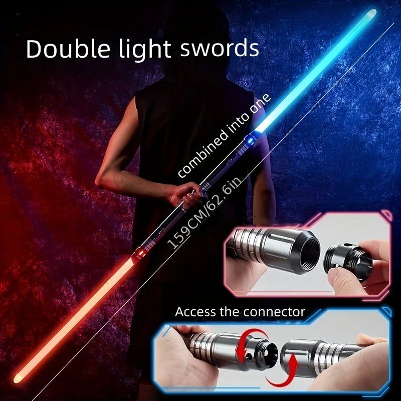 15-color 2-in-1 Metal Gravity Sensing Light up Saber Toy Sword, Light sword Upgraded Version Party Glow Sword for Halloween and