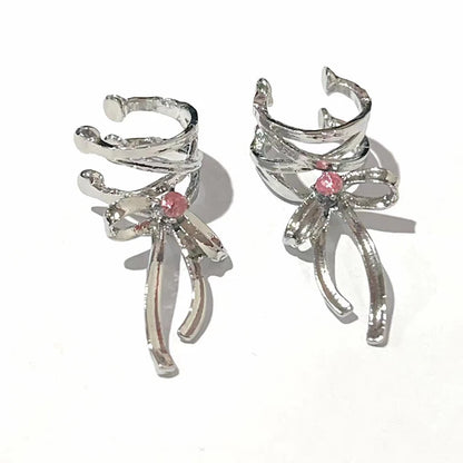 Y2K Bow-Knot Ear Clips for Trendy Korean Fashion Jewelry - Smarsty