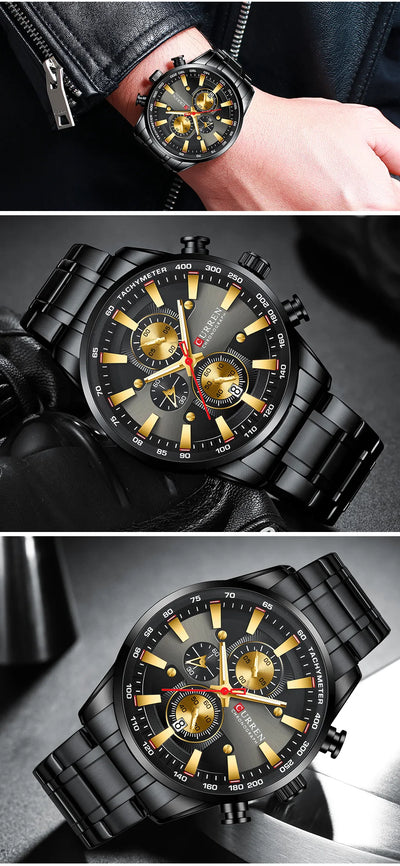 Luxury CURREN Quartz Men’s Watch Waterproof Sport Chronograph - Smarsty