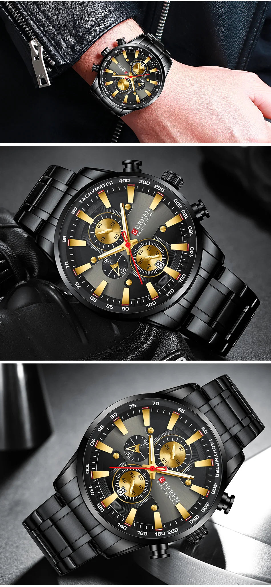Luxury CURREN Quartz Men’s Watch Waterproof Sport Chronograph - Smarsty