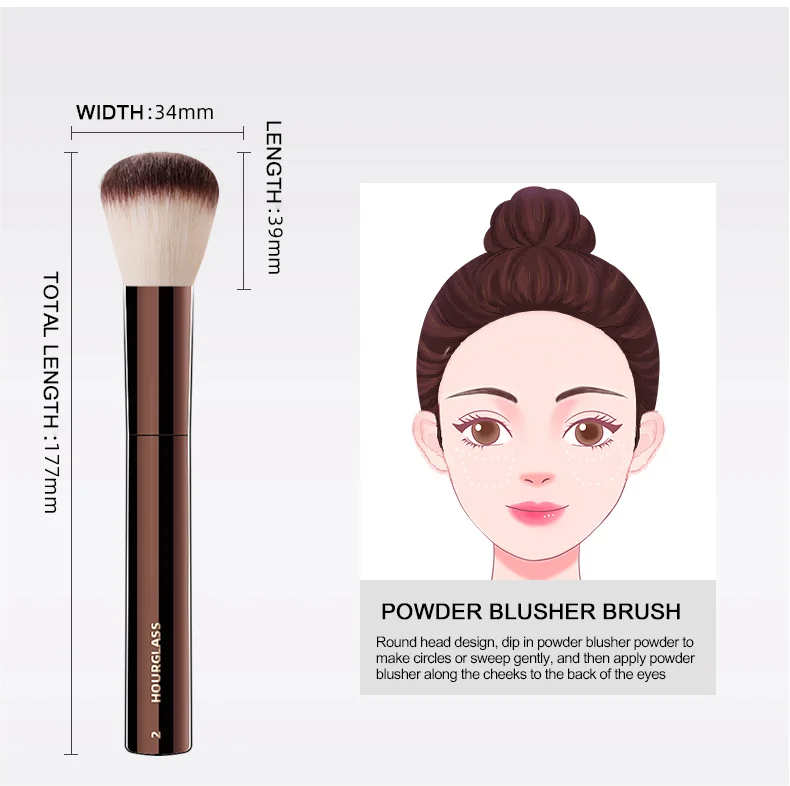 Hourglass No 2 Foundation Blush Brush Soft Fiber Hair - Smarsty