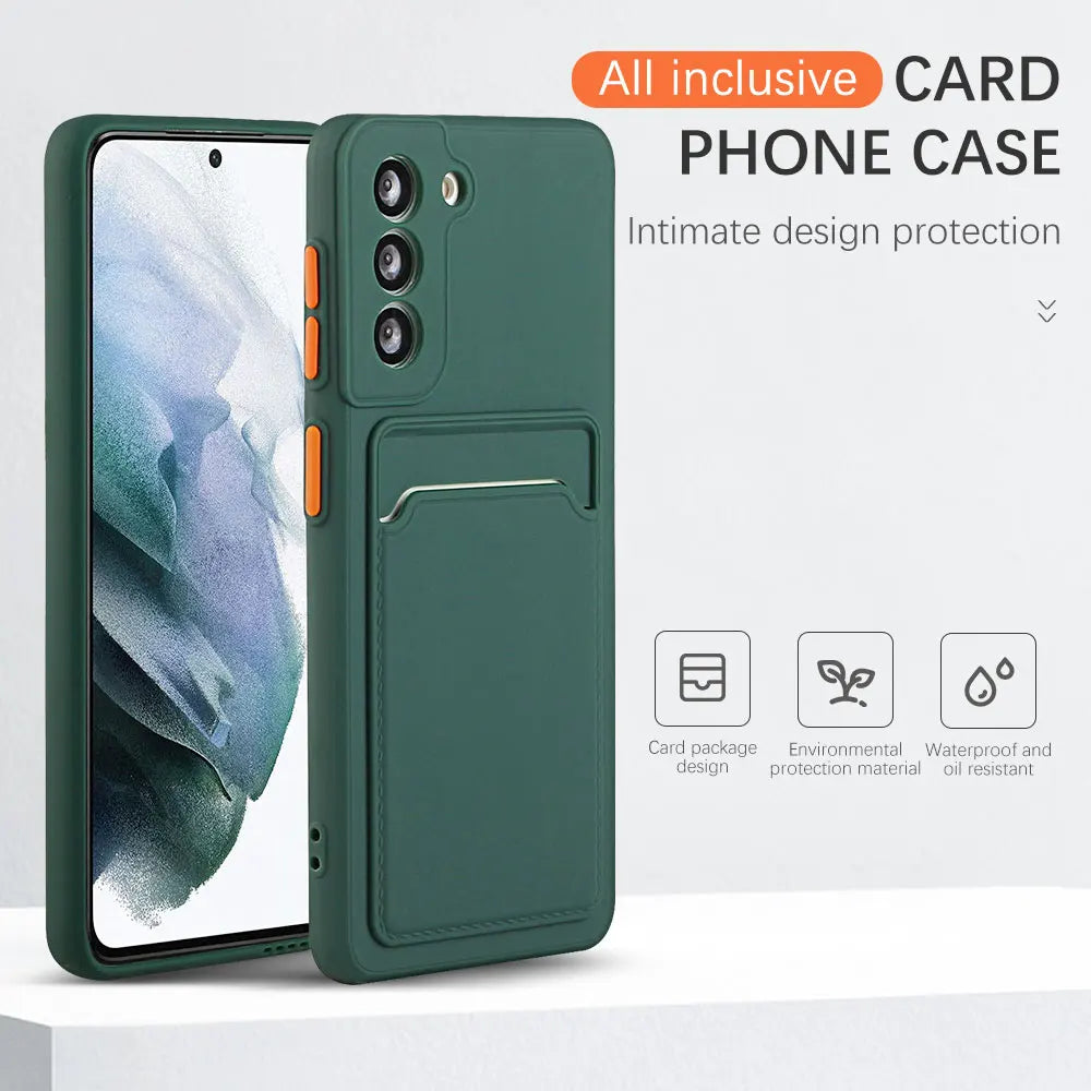 Card Slot Wallet Phone Case For Galaxy S Series Shockproof - Smarsty