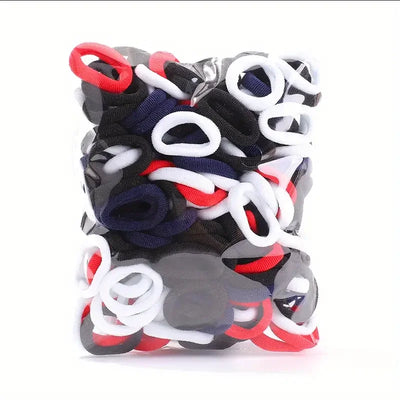 100 Pack Colorful Nylon Hair Ties For Kids Gentle Soft - Smarsty