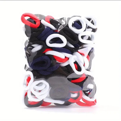 100 Pack Colorful Nylon Hair Ties For Kids Gentle Soft - Smarsty