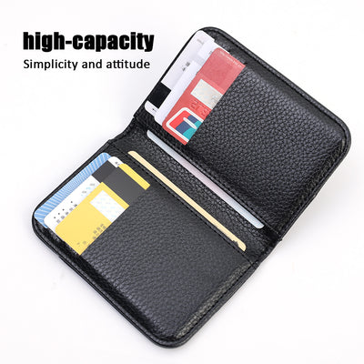 Portable Super Slim Soft Wallet PU Leather Mini Credit Card Wallet Purse Card Holders Men Wallet Thin Small Short Wallets - Smarsty