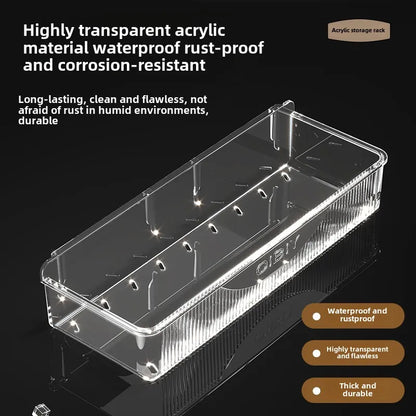 Wall mounted cosmetic and skincare storage rack for bathroom no need for drilling Multi functional kitchebathroom storage rackra by Smarsty