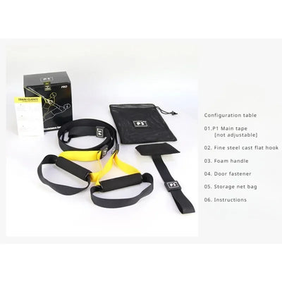 Suspension Training Strap Fitness Strength Power Suspension Trainer Adjustable Yoga Strap Wall Mount Professional Trx Tensioner by Smarsty
