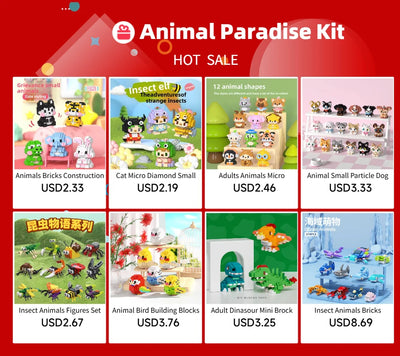 Animal Small Particle Dog Cat  Mini Building Blocks DIY Assembly Brick Sets Educational Toys for Kid 10 To 12 Year Birthday Gift - Smarsty