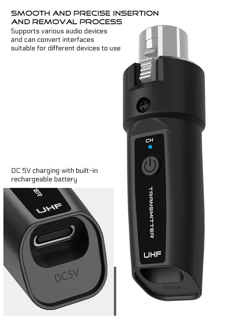 Wireless Microphone System with XLR and 6.5 Transmitter - Smarsty