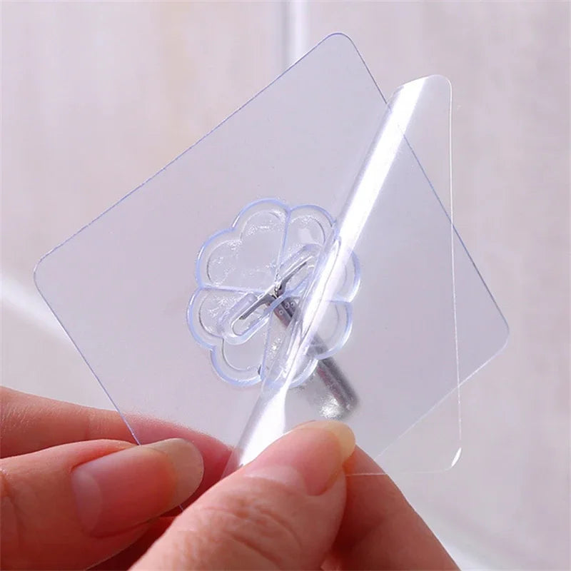 Transparent Stainless Steel Self-Adhesive Hooks for Easy Storage - Smarsty