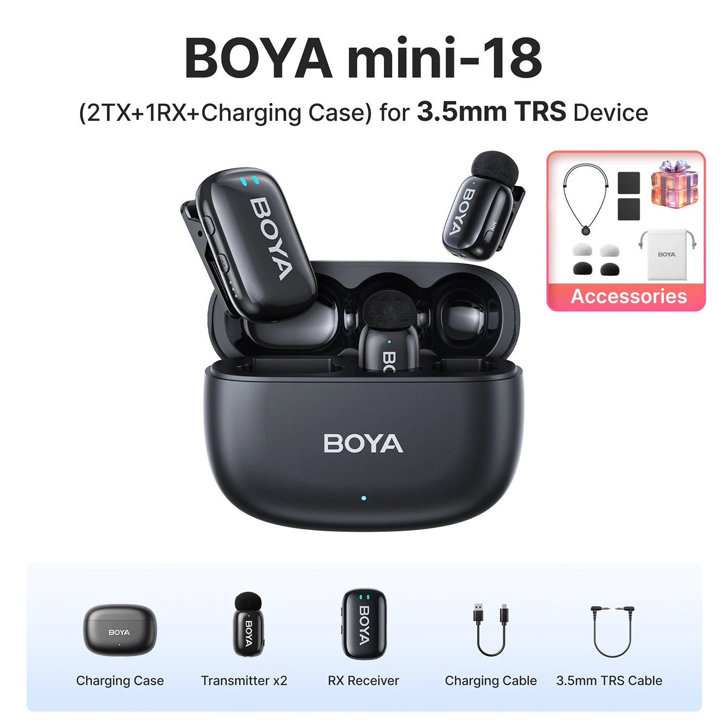 Boya Mini Wireless Lavalier Microphone for Mobile Recording - Smarsty