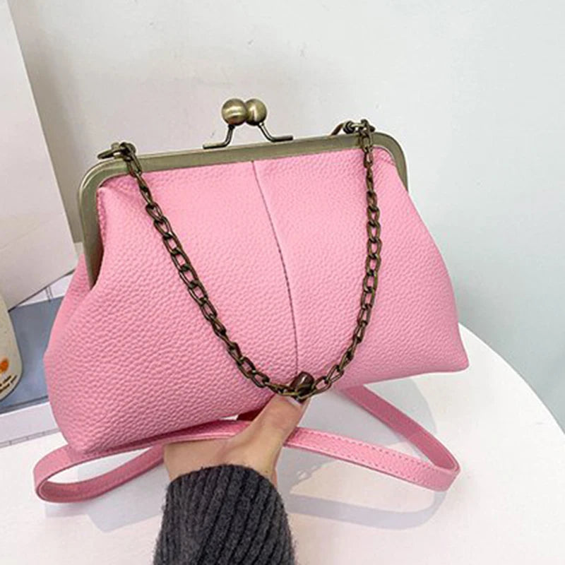 Vintage Soft Skin Shell Bag Lychee Pattern Crossbody - Smarsty