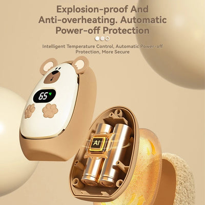 Plush Hand Warmer Winter Mini Portable Three-speed Adjustment Battery Life Long-lasting Smart Temperature Control Hand Warmer - Smarsty