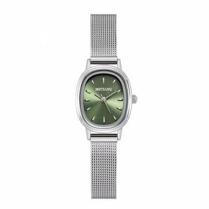 Small Oval Dial Green Quartz Watch for Women - Smarsty