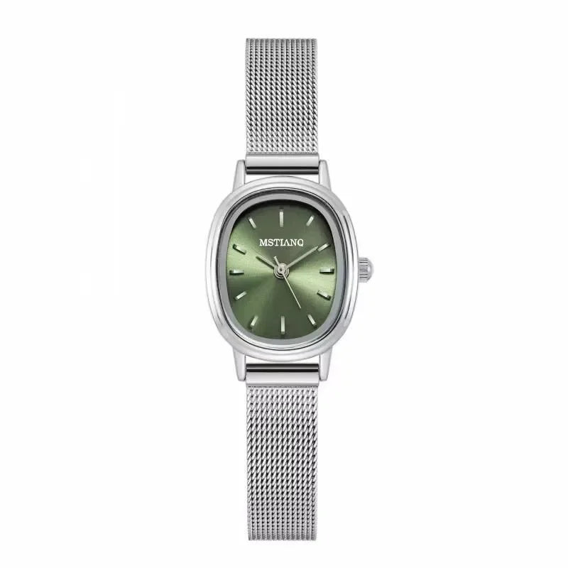 Small Oval Dial Green Quartz Watch for Women - Smarsty