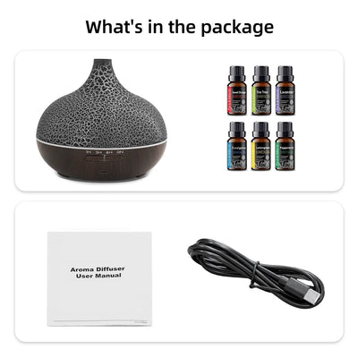550ml Ultrasonic Humidifier with 7 Colors LED Lights Aromatherapy Essential Oil Diffuser  Water Tank