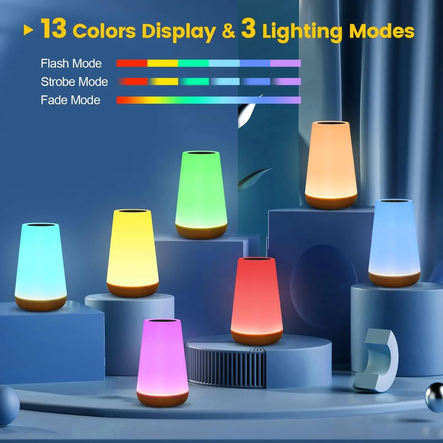 Color Changing USB Rechargeable Night Light with Remote Control - Smarsty