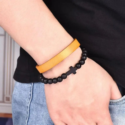 Vintage Genuine Leather Wrap Bracelet Durable Punk Wristband - Smarsty